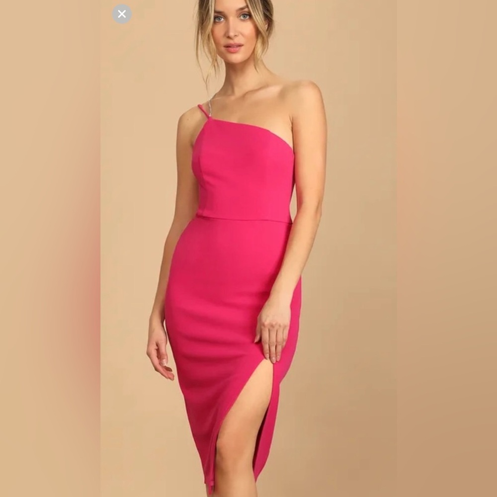 Lulus One-Shoulder MIDI Dress M